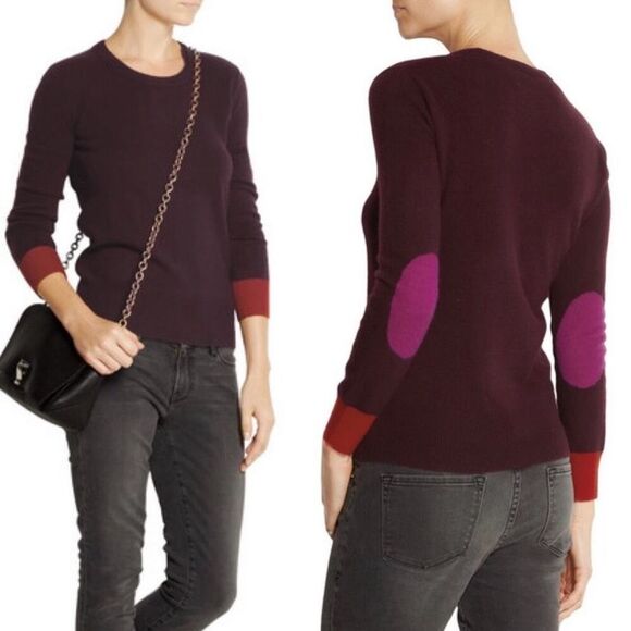 Burberry Brit 100% Cashmere Crew Neck Sweater Burgundy Size Large - Picture 1 of 7